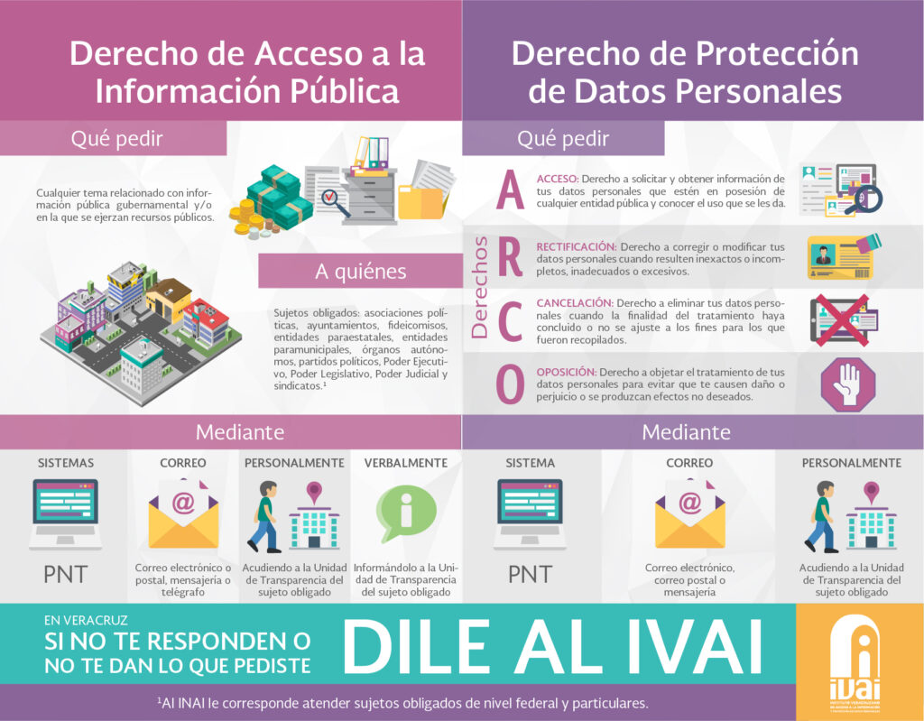 Ejerce tus derechos de acceso a la información y protección de datos  personales – Instituto Veracruzano de Acceso a la Información y Protección  de Datos Personales