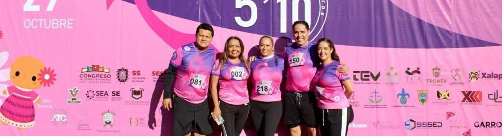 Comisionados del IVAI participan en la justa “Corre Rosa” contra el cáncer de mama