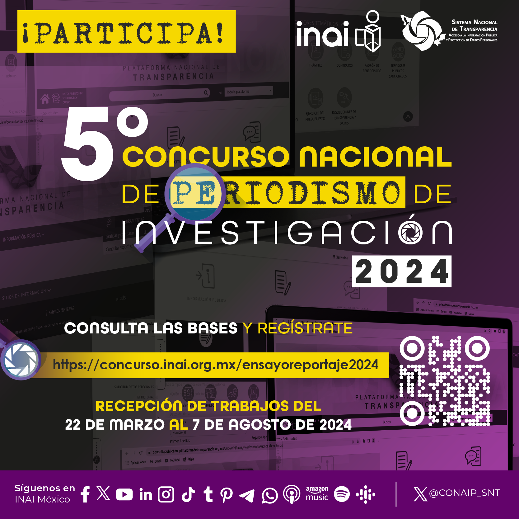 CONVOCATORIA PARA PARTICIPAR EN EL “CONCURSO NACIONAL DE PERIODISMO DE INVESTIGACIÓN” EDICIÓN 2024